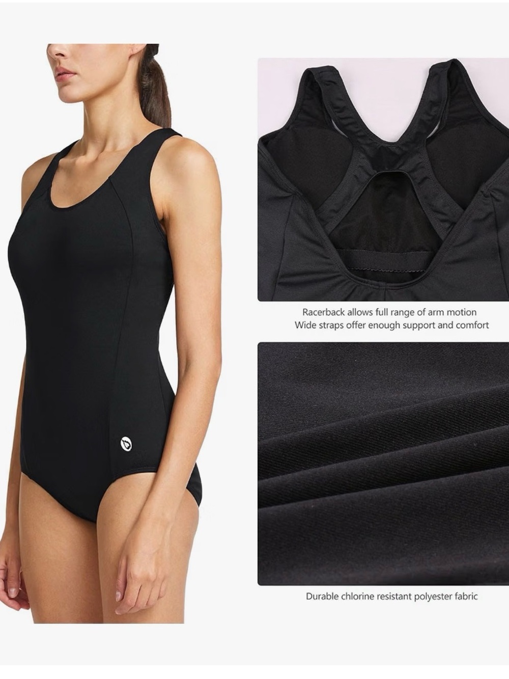 Baleaf Black One-Piece Swimsuit
